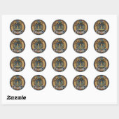 Clan MacLellan Crest over Oude Tartan Ronde Sticker (Vel)