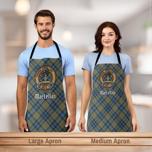 Clan MacLellan Crest over Oude Tartan Schort