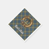 Clan MacLellan Crest over Oude Tartan Servet (Hoek)
