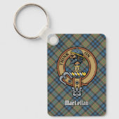 Clan MacLellan Crest over Oude Tartan Sleutelhanger (Voorkant)