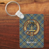 Clan MacLellan Crest over Oude Tartan Sleutelhanger (Voorkant)