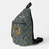 Clan MacLellan Crest over Oude Tartan Sling Bag (Rechterhoek)