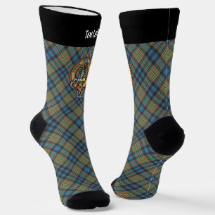 Clan MacLellan Crest over Oude Tartan Sokken