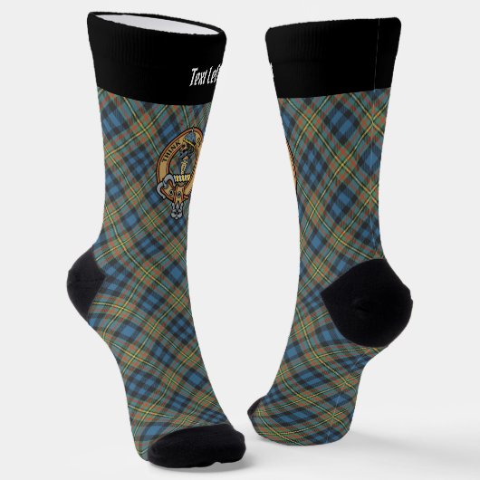 Clan MacLellan Crest over Oude Tartan Sokken (Gebogen)