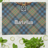 Clan MacLellan Crest over Oude Tartan Theedoek (Gevouwen)