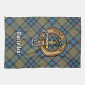 Clan MacLellan Crest over Oude Tartan Theedoek (Horizontaal)