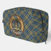 Clan MacLellan Crest over Oude Tartan Toilettasje (Rechterhoek)