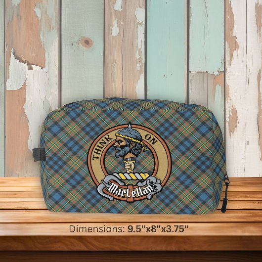 Clan MacLellan Crest over Oude Tartan Toilettasje