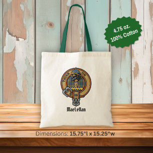 Clan MacLellan Crest over Oude Tartan Tote Bag