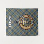 Clan MacLellan Crest over Oude Tartan Wandkleed (Voorkant (horizontaal))