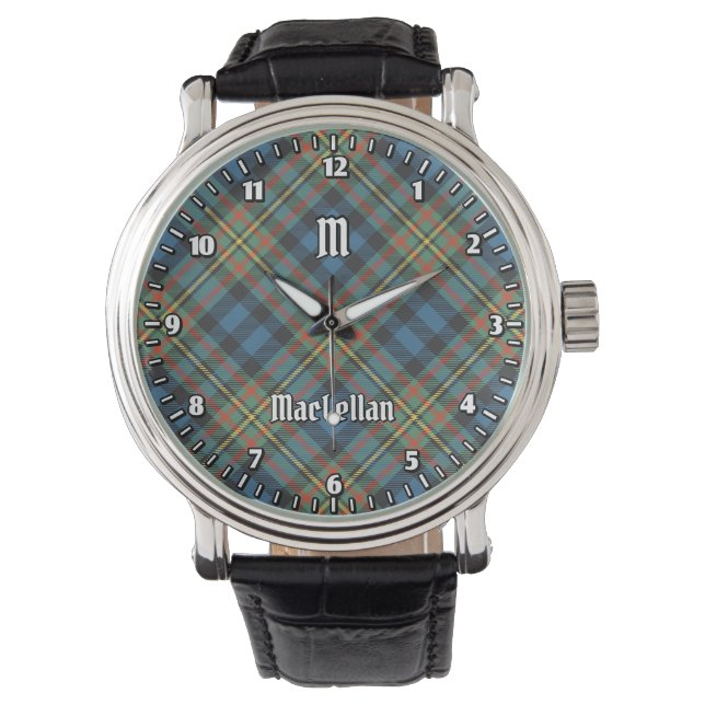 Clan MacLellan Oude Tartan Horloge (Voorkant)