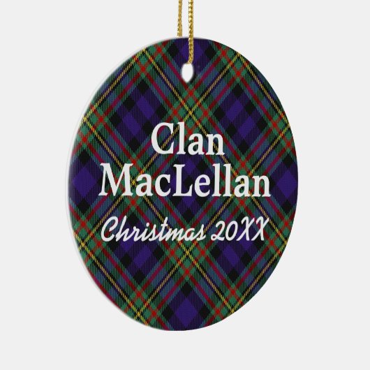Clan MacLellan Scottish Tartan Keramisch Ornament (Rechts)