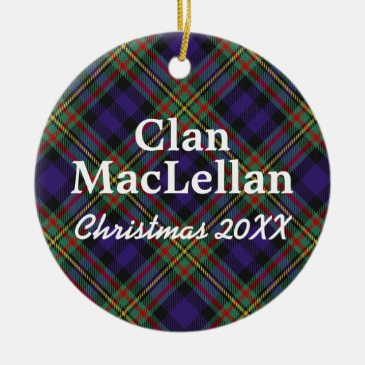 Clan MacLellan Scottish Tartan Keramisch Ornament (Voorkant)