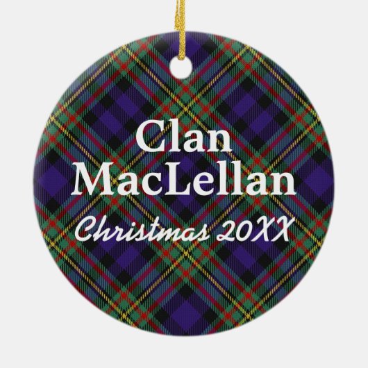 Clan MacLellan Scottish Tartan Keramisch Ornament (Achterkant)