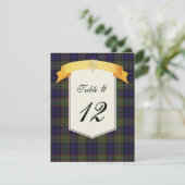 Clan MacLellan Tartan Plaid Huwelijks Tafelnummer (Staand voorkant)