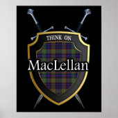 Clan MacLellan Tartan Scottish Shield & Swords Poster (Voorkant)