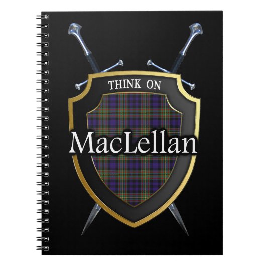 Clan MacLellan Tartan Shield & Swords Notitieboek (Voorkant)