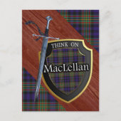 Clan MacLellan Tartan Sword & Shield Briefkaart (Voorkant)