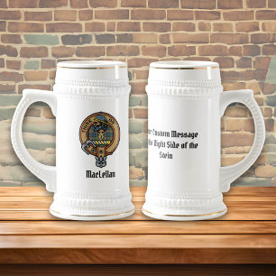 Clan MacLellan Wapen over Oude Tartan Bierpul