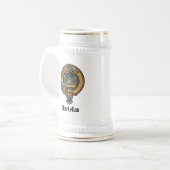 Clan MacLellan Wapen over Oude Tartan Bierpul (Voorkant links)