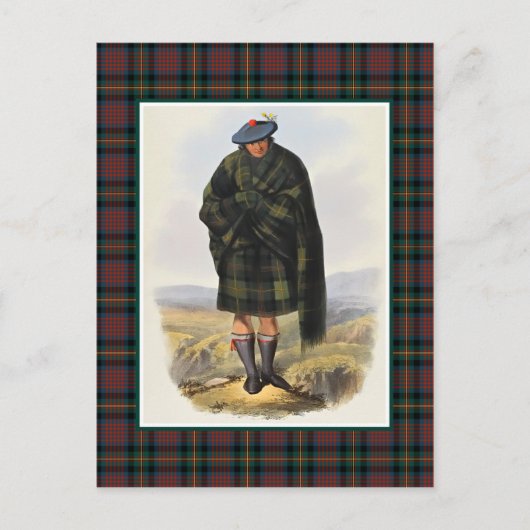 Clan MacLennan  Illustratie Tartan Lijst Briefkaart (Voorkant)
