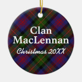 Clan MacLennan Scottish Tartan Keramisch Ornament (Voorkant)