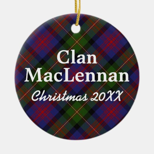 Clan MacLennan Scottish Tartan Keramisch Ornament (Voorkant)