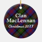 Clan MacLennan Scottish Tartan Keramisch Ornament (Achterkant)