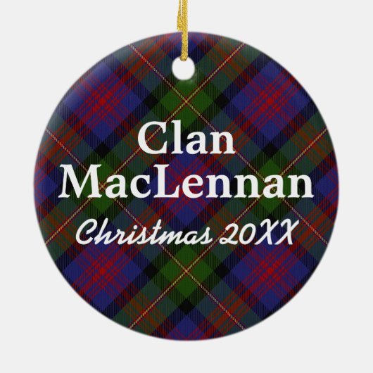 Clan MacLennan Scottish Tartan Keramisch Ornament (Achterkant)