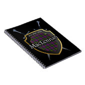 Clan MacLennan Tartan Shield & Swords Notitieboek (Rechterzijde)