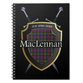 Clan MacLennan Tartan Shield & Swords Notitieboek (Voorkant)