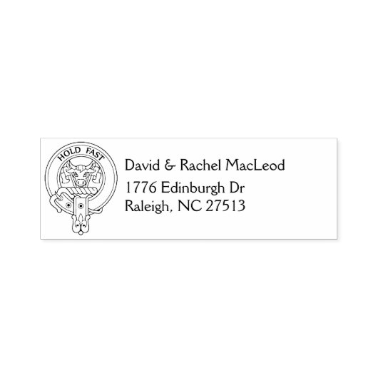 Clan MacLeod [BEWERKEN] Crest & Adres Zelfinktende Stempel (Design)