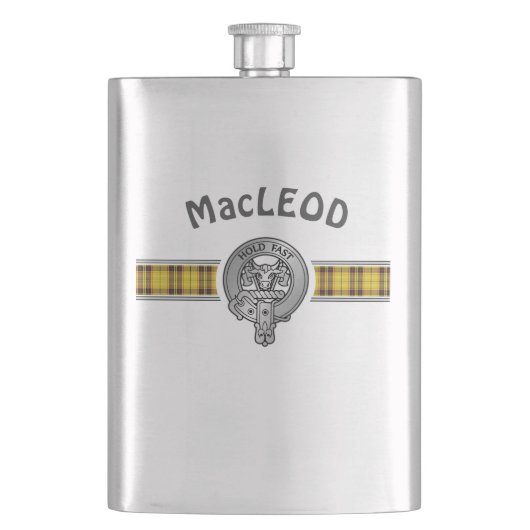 Clan MacLeod (bewerken) Crest & Tartan Flacon (Voorkant)