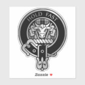 Clan MacLeod Crest & Black & White Tartan Sticker (Vel)