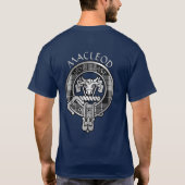 Clan MacLeod Crest & Black & White Tartan T-Shirt (Achterkant)