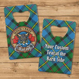 Clan MacLeod Crest over jacht-tartan Creditkaart Flessenopener
