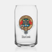 Clan MacLeod Crest over jagen op Tartan Blikvorm Glas (Voorkant)