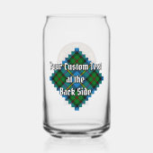 Clan MacLeod Crest over jagen op Tartan Blikvorm Glas (Achterkant)