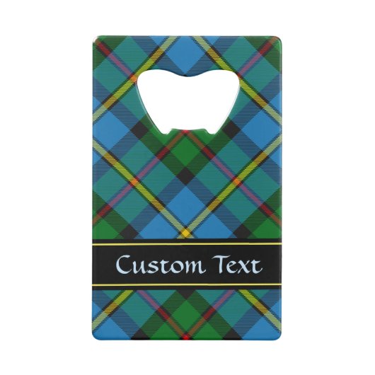 Clan MacLeod Crest over jagen op Tartan Creditkaart Flessenopener (Achterkant)