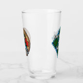 Clan MacLeod Crest over jagen op Tartan Glas (Links)