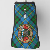 Clan MacLeod Crest over jagen op Tartan Golfheadcover (Draai 90)