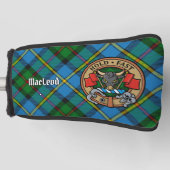 Clan MacLeod Crest over jagen op Tartan Golfheadcover (Voorkant)