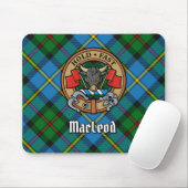 Clan MacLeod Crest over jagen op Tartan Muismat (Met muis)