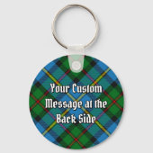 Clan MacLeod Crest over jagen op Tartan Sleutelhanger (Achterkant)