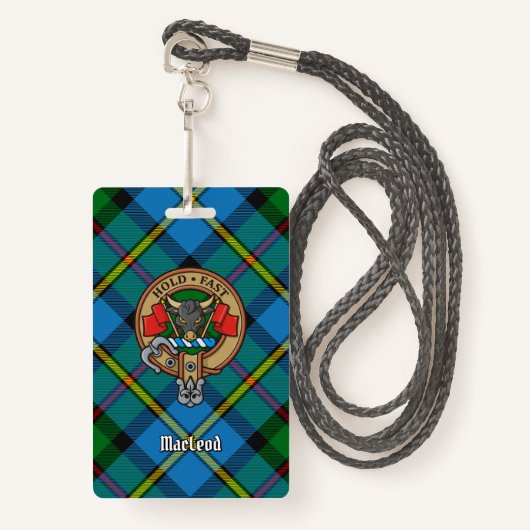 Clan MacLeod Crest over Tartan Badge (Voorkant met draagriem)