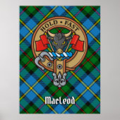 Clan MacLeod Crest over Tartan Poster (Voorkant)