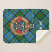 Clan MacLeod Crest over Tartan Sherpa Deken (Voorkant (horizontaal))