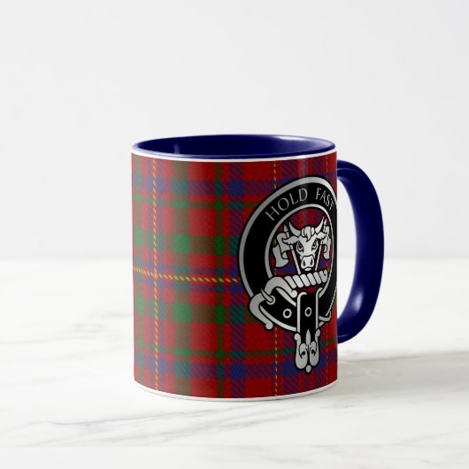 Clan MacLeod Crest & Red Tartan Mok (Voorkant rechts)
