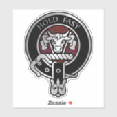 Clan MacLeod Crest & Red Tartan Sticker (Vel)