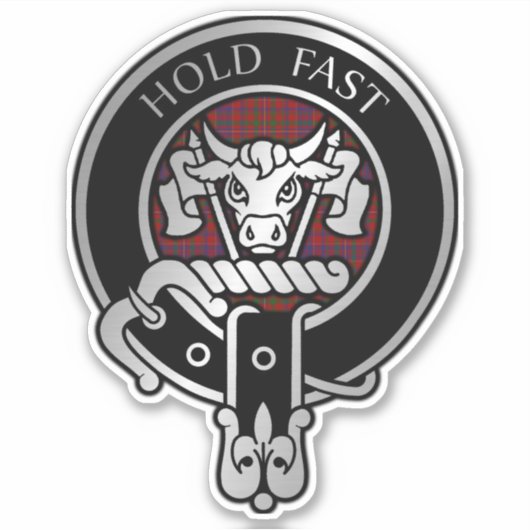 Clan MacLeod Crest & Red Tartan Sticker (Voorkant)